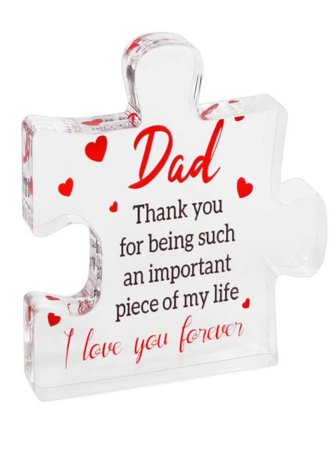Chambom Gifts for Dad - Father's Present, Dad Gifts from Daughter for Birthday Christmas, Cool Presents Ideas, Engraved Acrylic Block Puzzle Gift for Father 2.2 x 2.8 in - Image 1